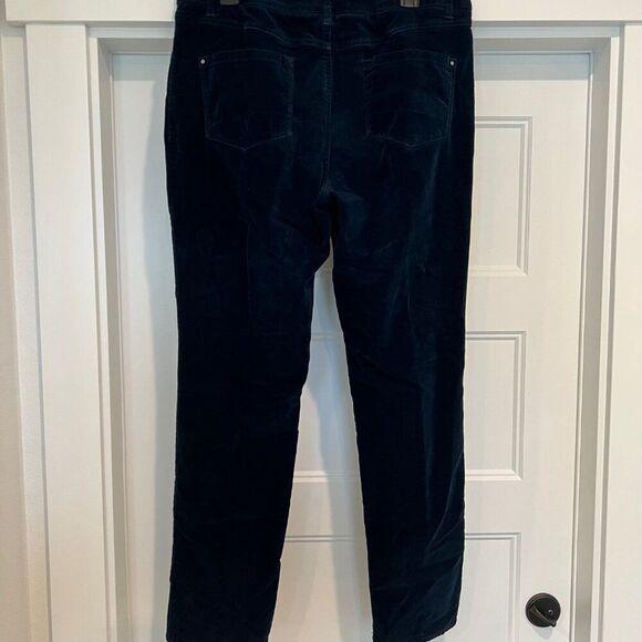 Pure Collection 10R Midnight Blue Cotton Mid-Rise Washed Velvet Jean Pants - Picture 9 of 10